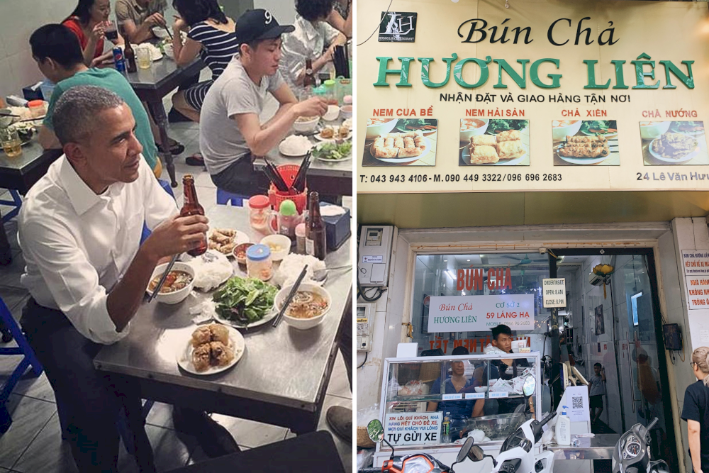 Bun Cha Huong Lien, established in 1993, is known for its long-standing tradition of serving delicious Bun Cha to generations of customers